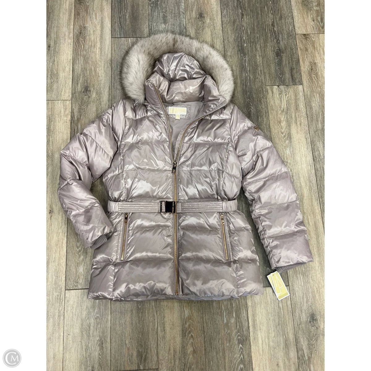 Coat Parka By Michael By Michael Kors In Silver, Size: L