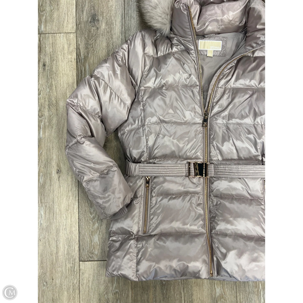 Coat Parka By Michael By Michael Kors In Silver, Size: L