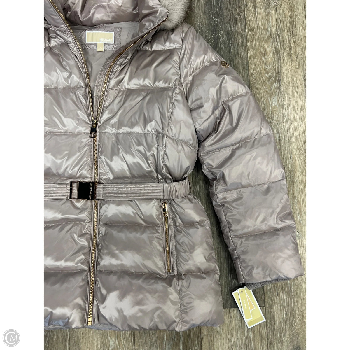 Coat Parka By Michael By Michael Kors In Silver, Size: L
