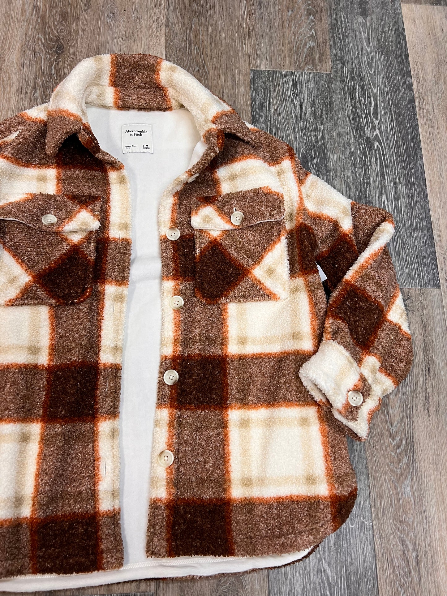 Jacket Faux Fur & Sherpa By Abercrombie And Fitch In Multi-colored, Size: M