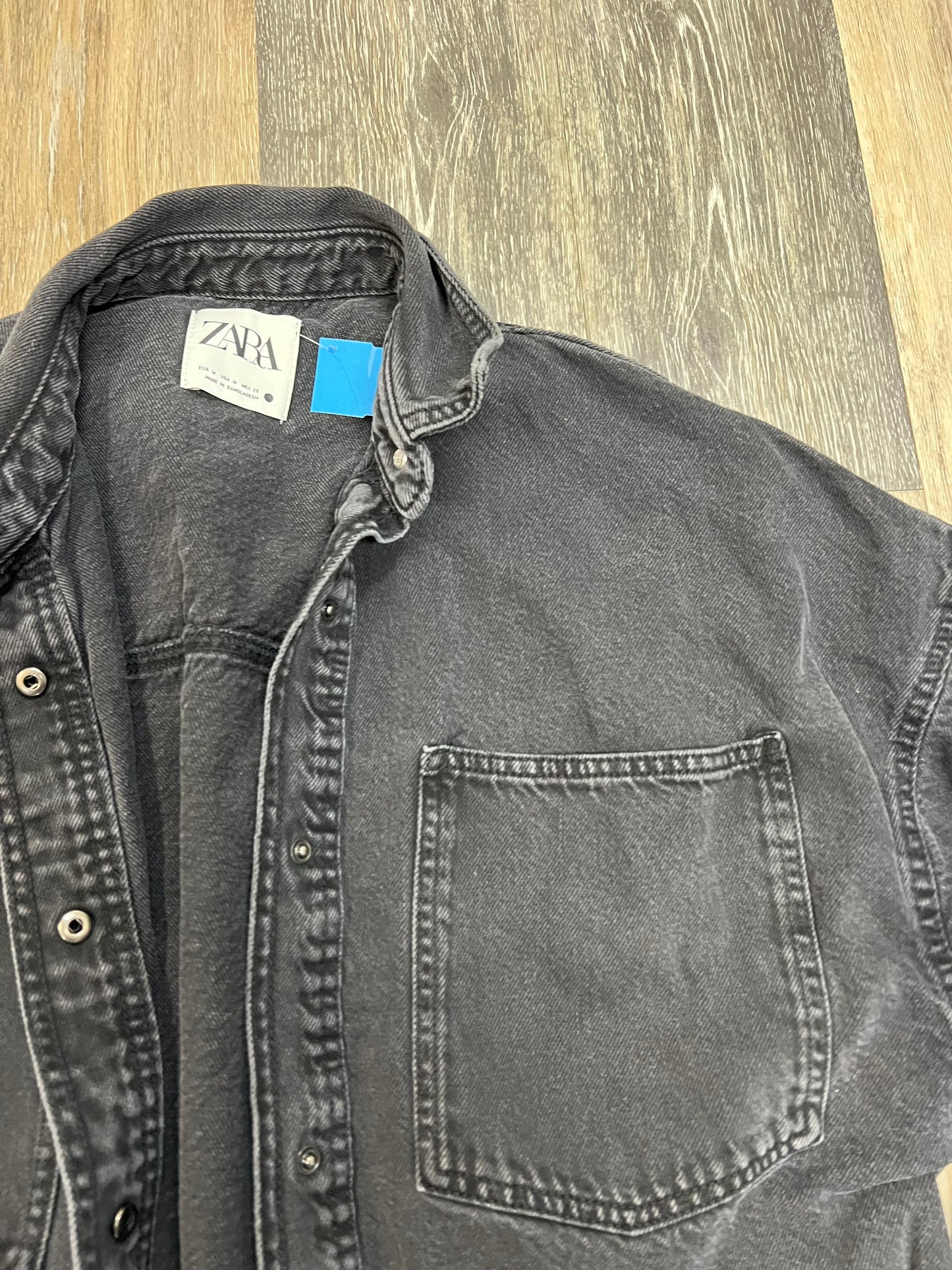 Jacket Denim By Zara In Grey Denim, Size: M