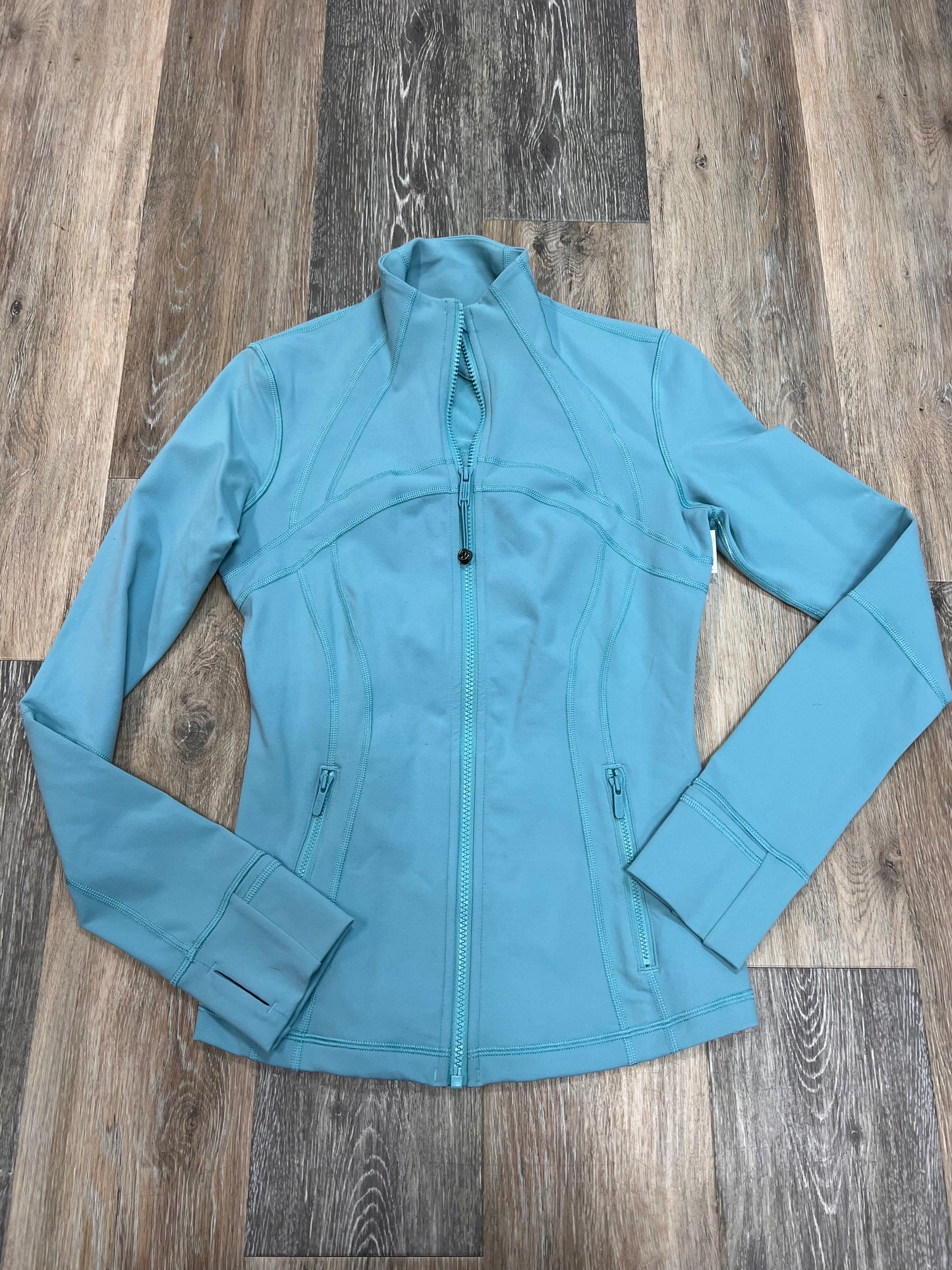 Athletic Jacket By Lululemon In Green, Size:6