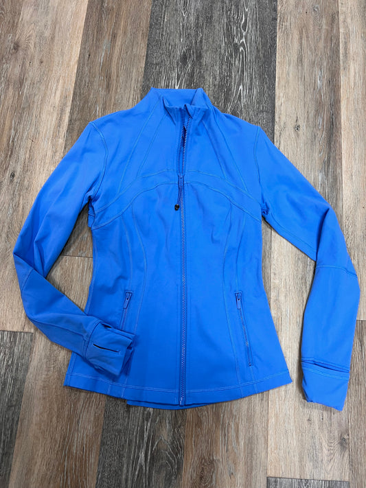 Athletic Jacket By Lululemon In Blue, Size:6