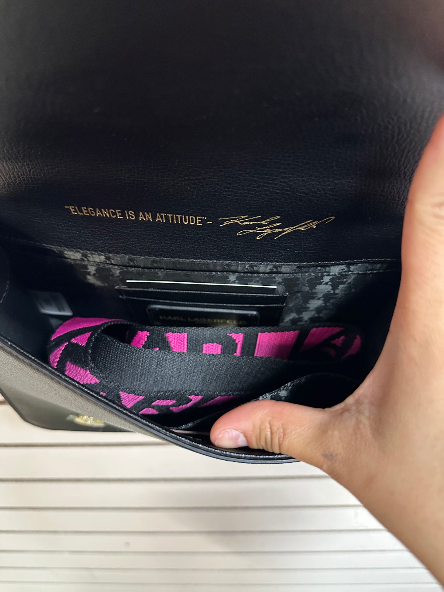 Handbag Designer By Karl Lagerfeld, Size: Medium