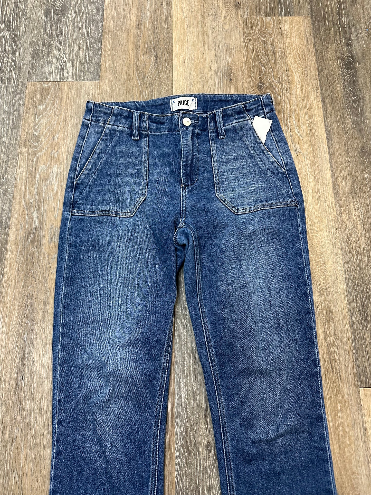 Jeans Straight By Paige In Blue Denim, Size: 4