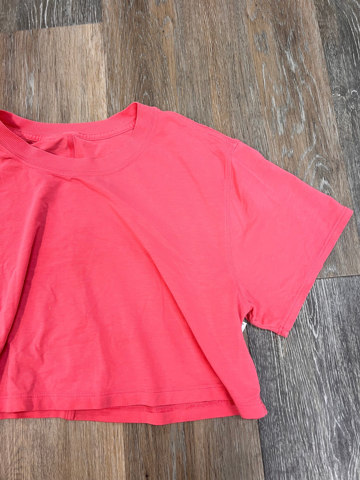 Athletic Top Ss By Lululemon In Coral, Size:M