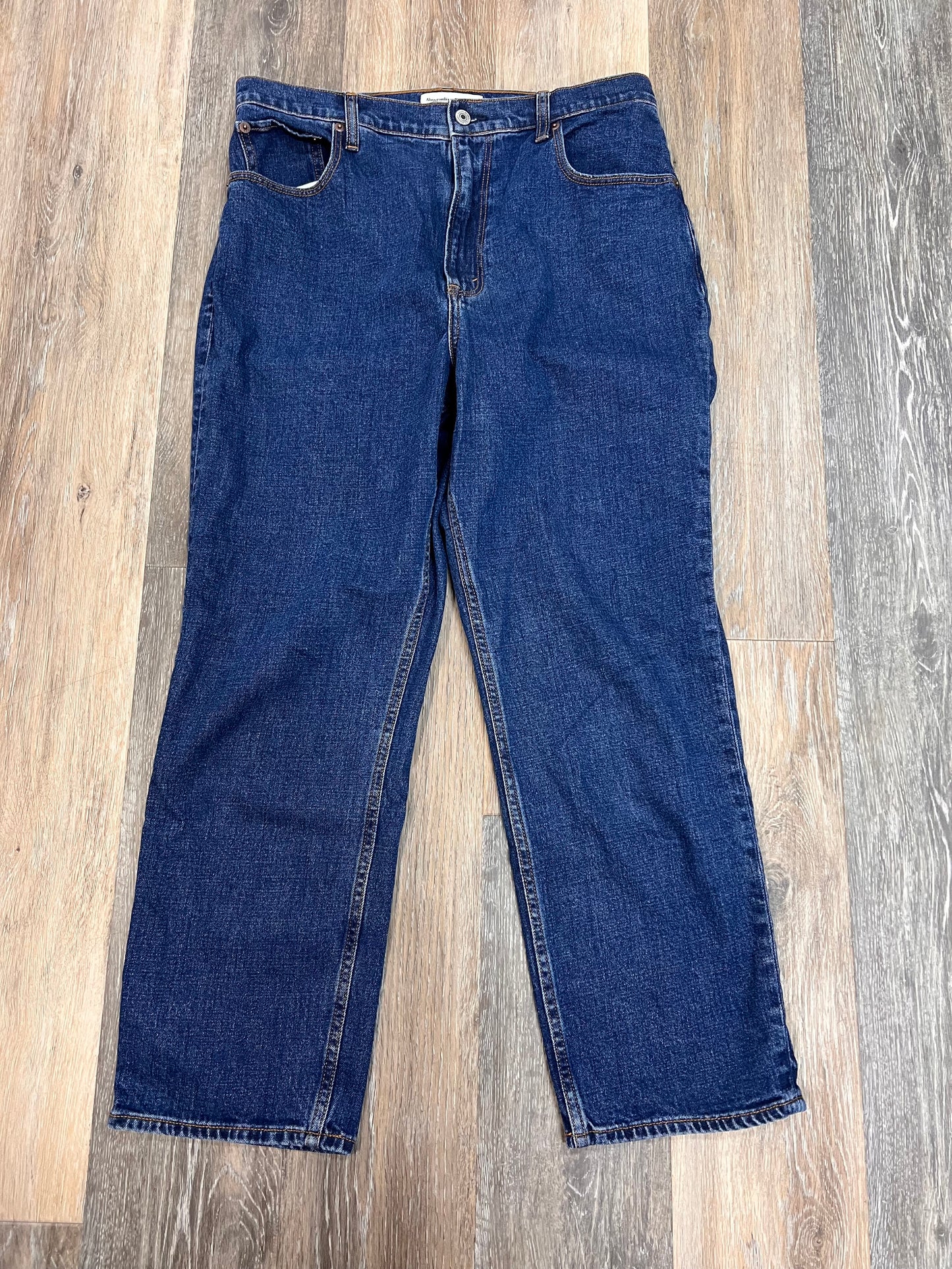 Jeans Straight By Abercrombie And Fitch In Blue Denim, Size: 10