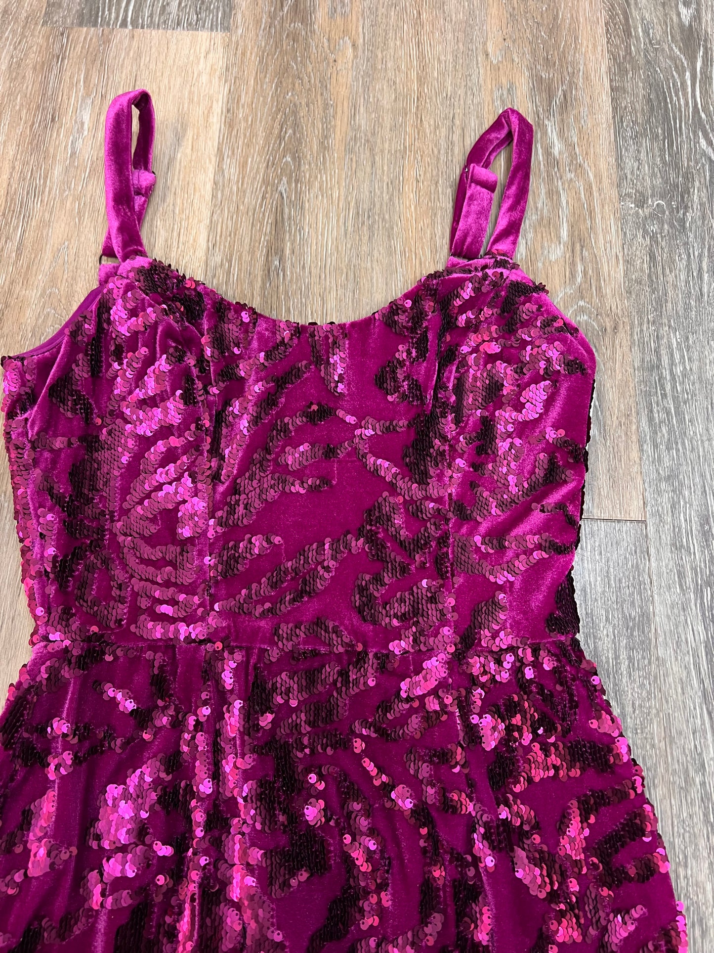 -Dress Party Midi By Dress The Population In Purple, Size: S