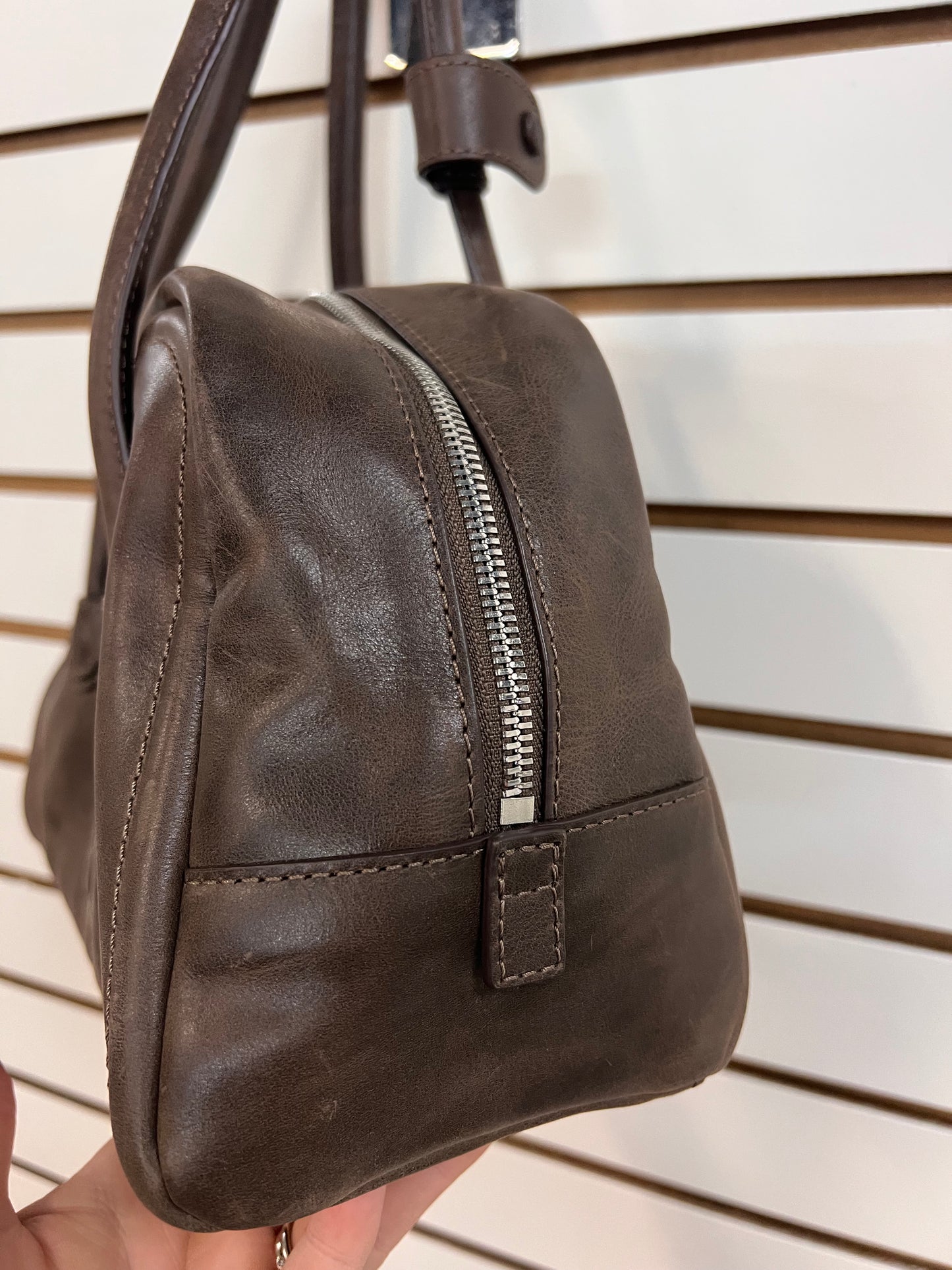 HANDBAG DESIGNER LEATHER by  Marge Sherwood In BROWN, Size: MEDIUM