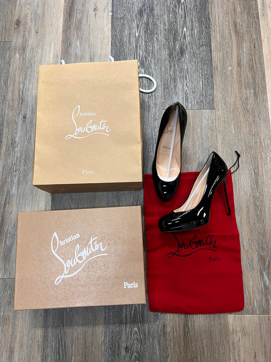 Shoes Luxury Designer By Christian Louboutin In Black, Size:7.5/38
