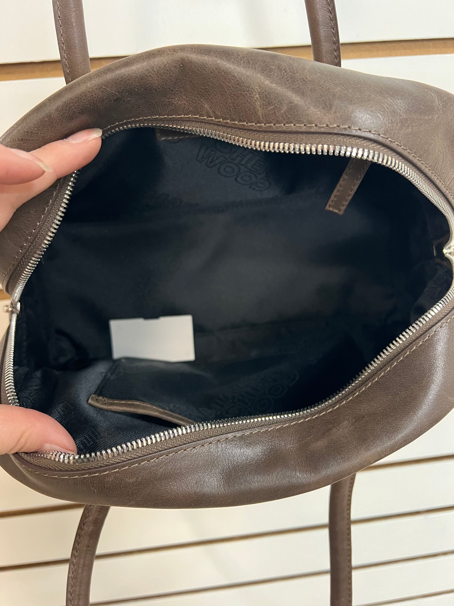HANDBAG DESIGNER LEATHER by  Marge Sherwood In BROWN, Size: MEDIUM