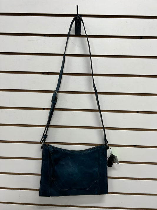 Fargo. Midnight blue suede crossbody bag